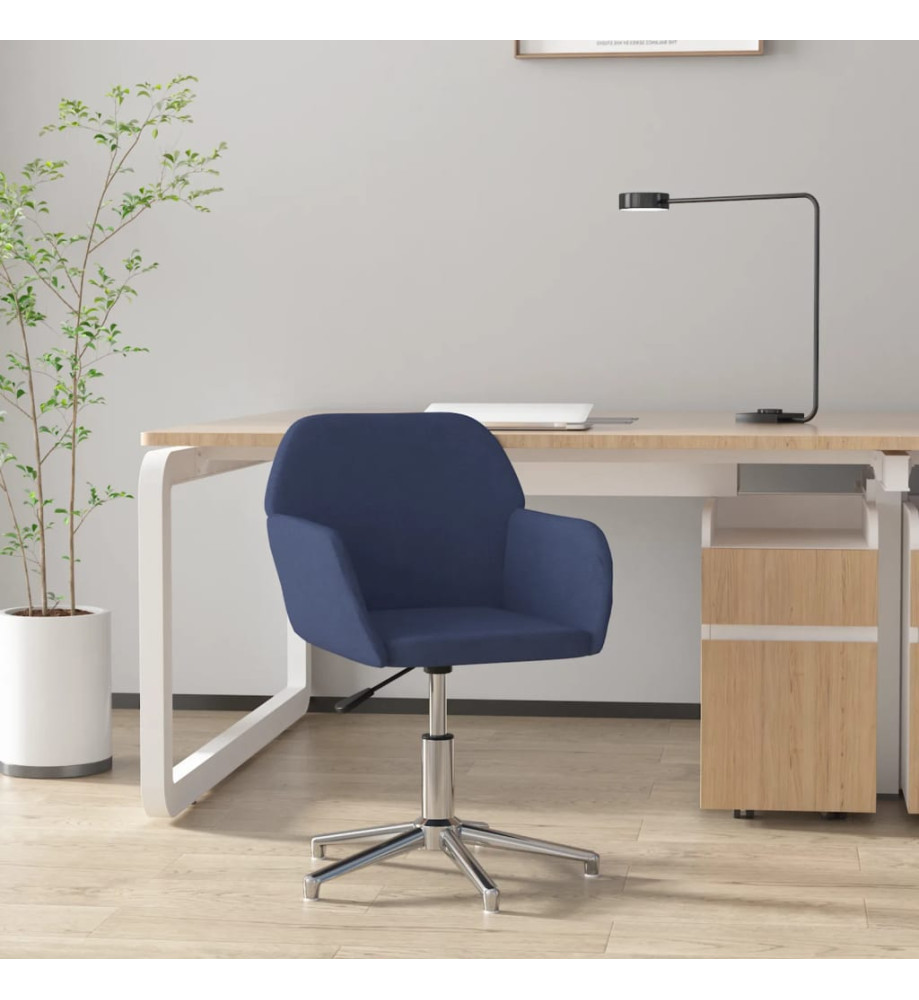 Chaise pivotante de bureau Bleu Tissu