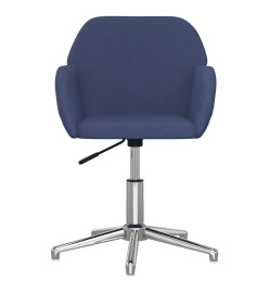 Chaise pivotante de bureau Bleu Tissu