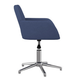 Chaise pivotante de bureau Bleu Tissu