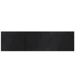 Tapis rectangulaire noir 80x300 cm bambou