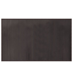 Tapis rectangulaire marron foncé 60x100 cm bambou