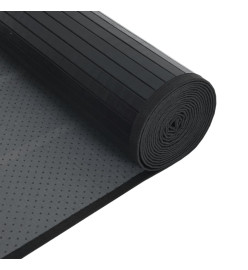 Tapis carré noir 100x100 cm bambou