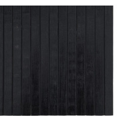 Tapis rectangulaire noir 100x300 cm bambou