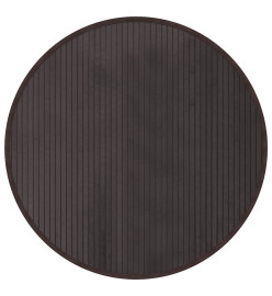 Tapis rond marron foncé 80 cm bambou