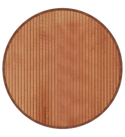 Tapis rond marron 60 cm bambou