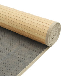 Tapis rectangulaire naturel clair 100x1000 cm bambou