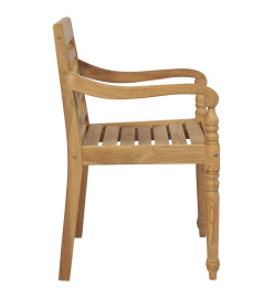 Chaises Batavia avec coussins 6 pcs Bois de teck solide