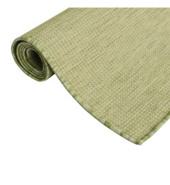 Tapis à tissage plat d'extérieur 80x250 cm Vert