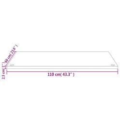 Dessus de bureau 110x60x2,5 cm bois massif de pin