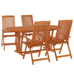 Ensemble à dîner de jardin 5 pcs Bois d'eucalyptus massif