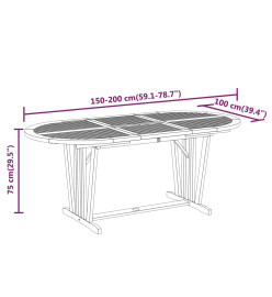 Ensemble à dîner de jardin 5 pcs Bois d'eucalyptus massif