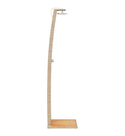 Douche d'extérieur beige 55x60x224cm résine tressée bois acacia