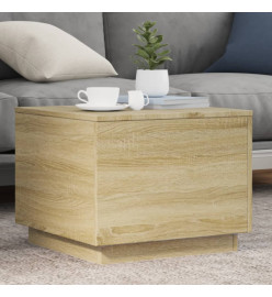Table basse avec lumières LED chêne sonoma 50x50x40 cm