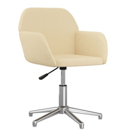 Chaise pivotante de bureau Crème Tissu