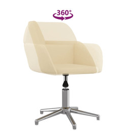 Chaise pivotante de bureau Crème Tissu