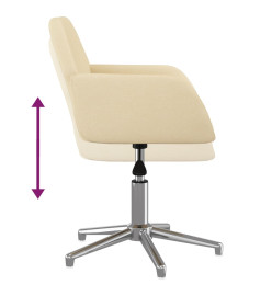 Chaise pivotante de bureau Crème Tissu