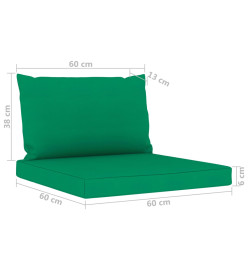 Salon de jardin 3 pcs avec coussins vert