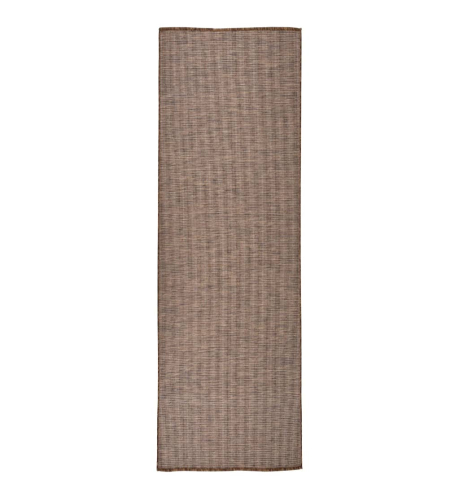 Tapis à tissage plat d'extérieur 80x250 cm Marron Tapis à tissage plat d'extérieur 80x250 cm Marron