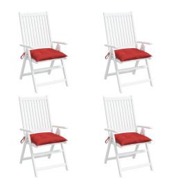 Coussins de chaise lot de 4 40x40x7 cm tissu oxford rouge