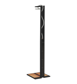 Douche d'extérieur noir 50x55x224 cm résine tressée bois acacia