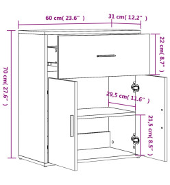 Buffets 2 pcs sonoma gris 60x31x70 cm bois d'ingénierie