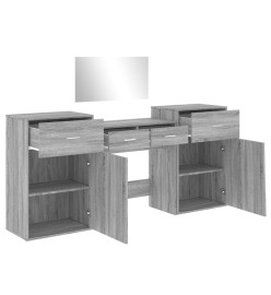 Ensemble de coiffeuse 4 pcs sonoma gris bois d'ingénierie