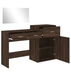 Ensemble de coiffeuse 3 pcs chêne marron bois d'ingénierie