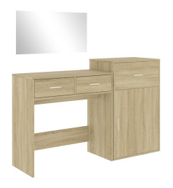 Ensemble de coiffeuse 3 pcs chêne sonoma bois d'ingénierie