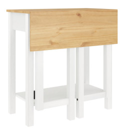 Ensemble de bar 5 pcs Blanc Bois de pin massif