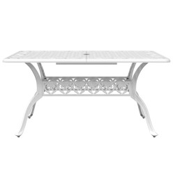 Ensemble à manger de jardin 7 pcs blanc aluminium coulé