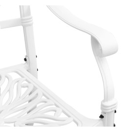 Ensemble à manger de jardin 7 pcs blanc aluminium coulé