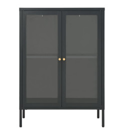 Buffet Anthracite 75x35x105 cm Acier et verre