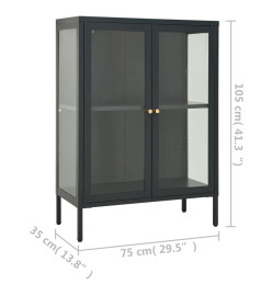 Buffet Anthracite 75x35x105 cm Acier et verre