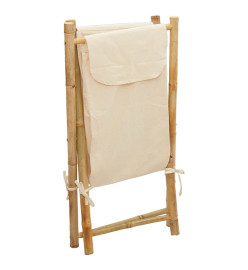 Panier à linge blanc crème 41,5x36x63,5 cm bambou