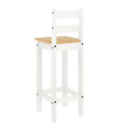 Ensemble de bar 5 pcs Blanc Bois de pin massif