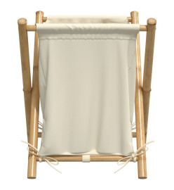 Panier à linge blanc crème 45x55x63,5 cm bambou