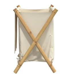 Panier à linge blanc crème 45x55x63,5 cm bambou