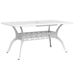Ensemble à manger de jardin 5 pcs blanc aluminium coulé