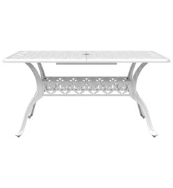 Ensemble à manger de jardin 5 pcs blanc aluminium coulé