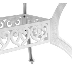Ensemble à manger de jardin 5 pcs blanc aluminium coulé