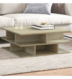 Table basse chêne sonoma 70x70x29 cm bois d'ingénierie