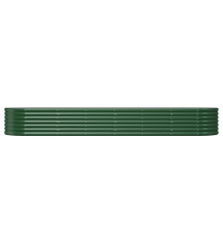 Lit surélevé de jardin Acier enduit de poudre 296x80x36 cm Vert