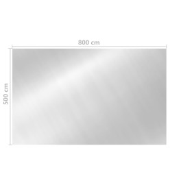 Couverture de piscine rectangulaire 800x500 cm PE Argenté