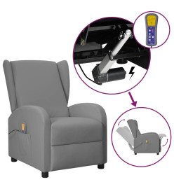 Fauteuil de massage à oreilles gris similicuir