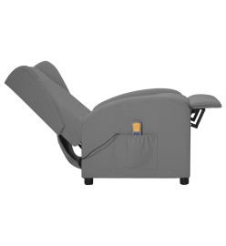 Fauteuil de massage à oreilles gris similicuir