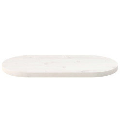 Dessus de table blanc 60x30x2,5 cm bois de pin massif ovale