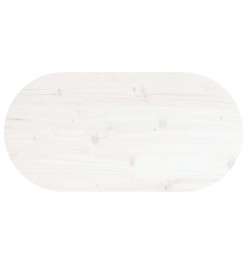 Dessus de table blanc 60x30x2,5 cm bois de pin massif ovale