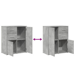 Buffets 2 pcs gris béton 60x31x70 cm bois d'ingénierie