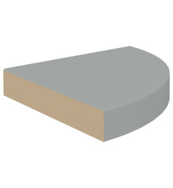 Étagère d'angle flottante Gris 25x25x3,8 cm MDF