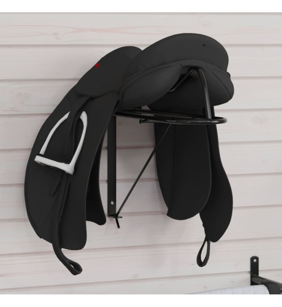 Porte-selle pliable mural noir fer